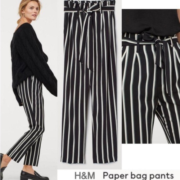 H&M | Striped Paper Bag Trouser Pants | 14 - Picture 16 of 16
